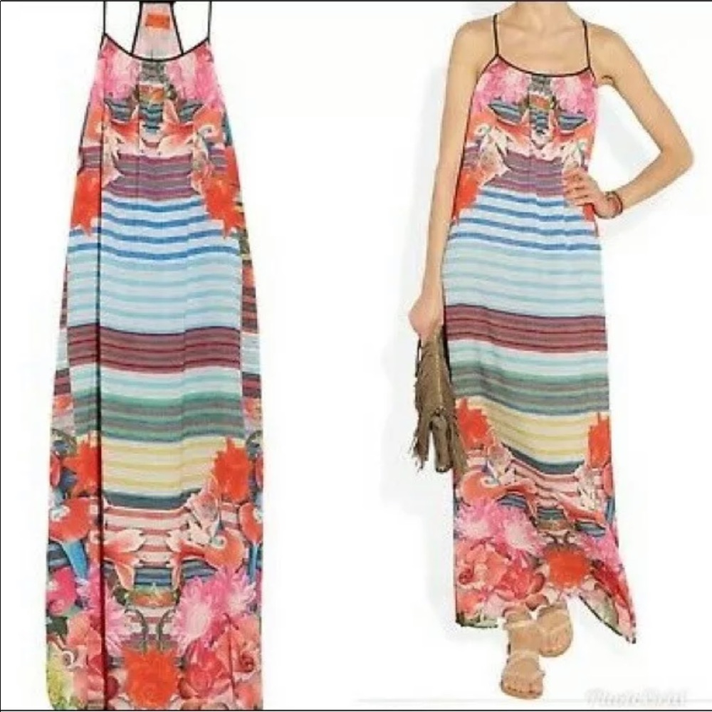 Clover Canyon Floral Crepe de Chine Maxi Dress